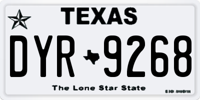TX license plate DYR9268