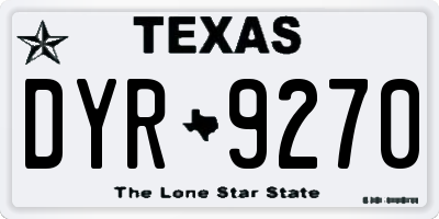 TX license plate DYR9270