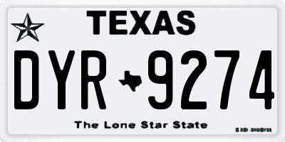 TX license plate DYR9274