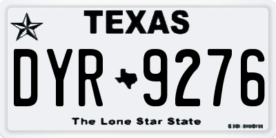TX license plate DYR9276