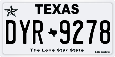 TX license plate DYR9278