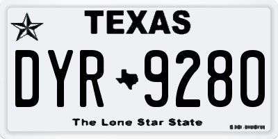 TX license plate DYR9280