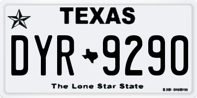 TX license plate DYR9290