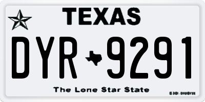 TX license plate DYR9291