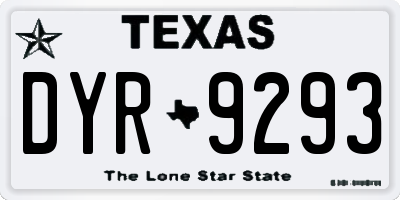 TX license plate DYR9293