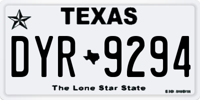 TX license plate DYR9294