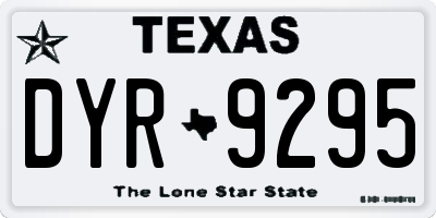 TX license plate DYR9295