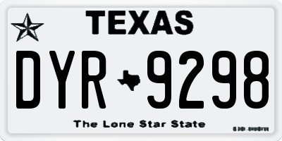 TX license plate DYR9298