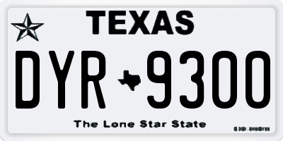 TX license plate DYR9300