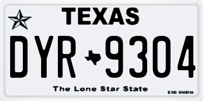 TX license plate DYR9304