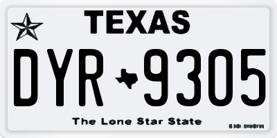 TX license plate DYR9305