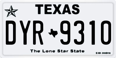 TX license plate DYR9310