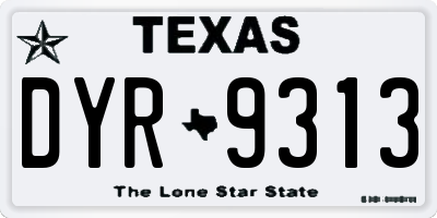 TX license plate DYR9313