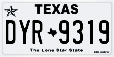 TX license plate DYR9319