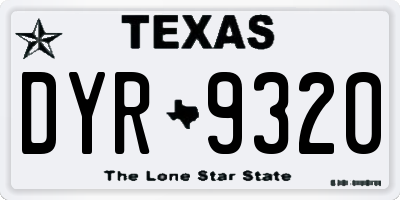 TX license plate DYR9320