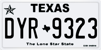 TX license plate DYR9323