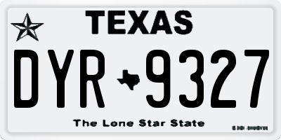 TX license plate DYR9327