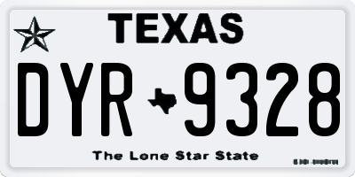 TX license plate DYR9328