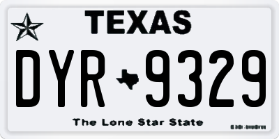 TX license plate DYR9329
