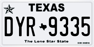 TX license plate DYR9335