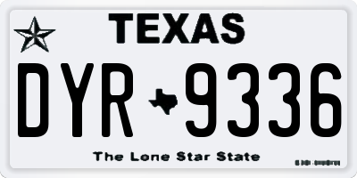 TX license plate DYR9336