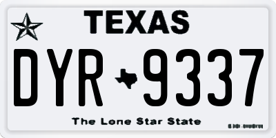 TX license plate DYR9337