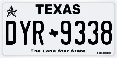 TX license plate DYR9338