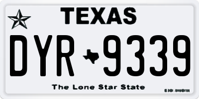 TX license plate DYR9339