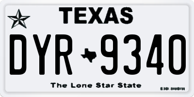 TX license plate DYR9340