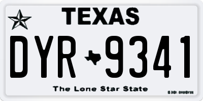 TX license plate DYR9341