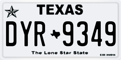 TX license plate DYR9349