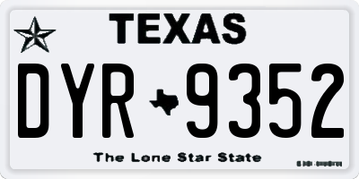 TX license plate DYR9352