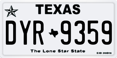 TX license plate DYR9359