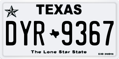 TX license plate DYR9367