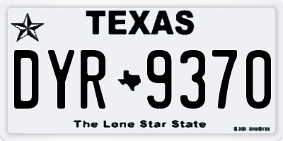 TX license plate DYR9370