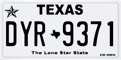 TX license plate DYR9371