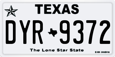 TX license plate DYR9372