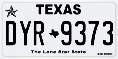 TX license plate DYR9373