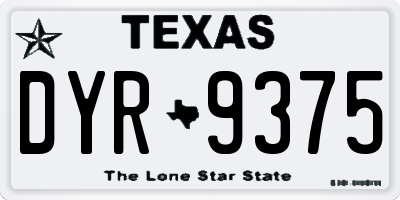 TX license plate DYR9375