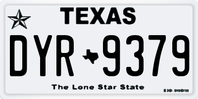 TX license plate DYR9379