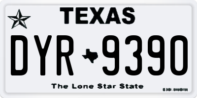 TX license plate DYR9390