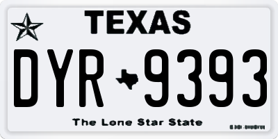 TX license plate DYR9393