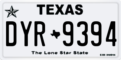 TX license plate DYR9394