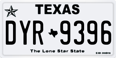 TX license plate DYR9396