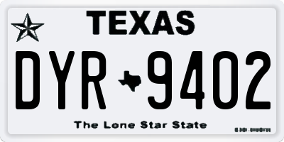TX license plate DYR9402