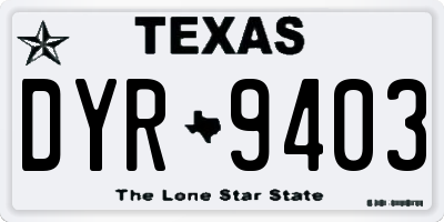 TX license plate DYR9403