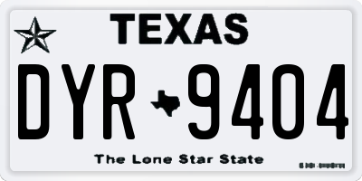 TX license plate DYR9404
