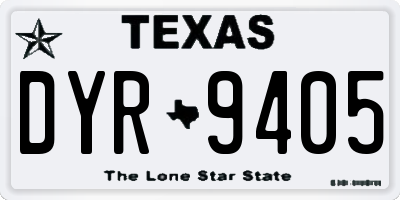 TX license plate DYR9405