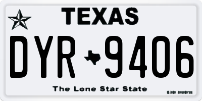 TX license plate DYR9406