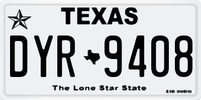 TX license plate DYR9408